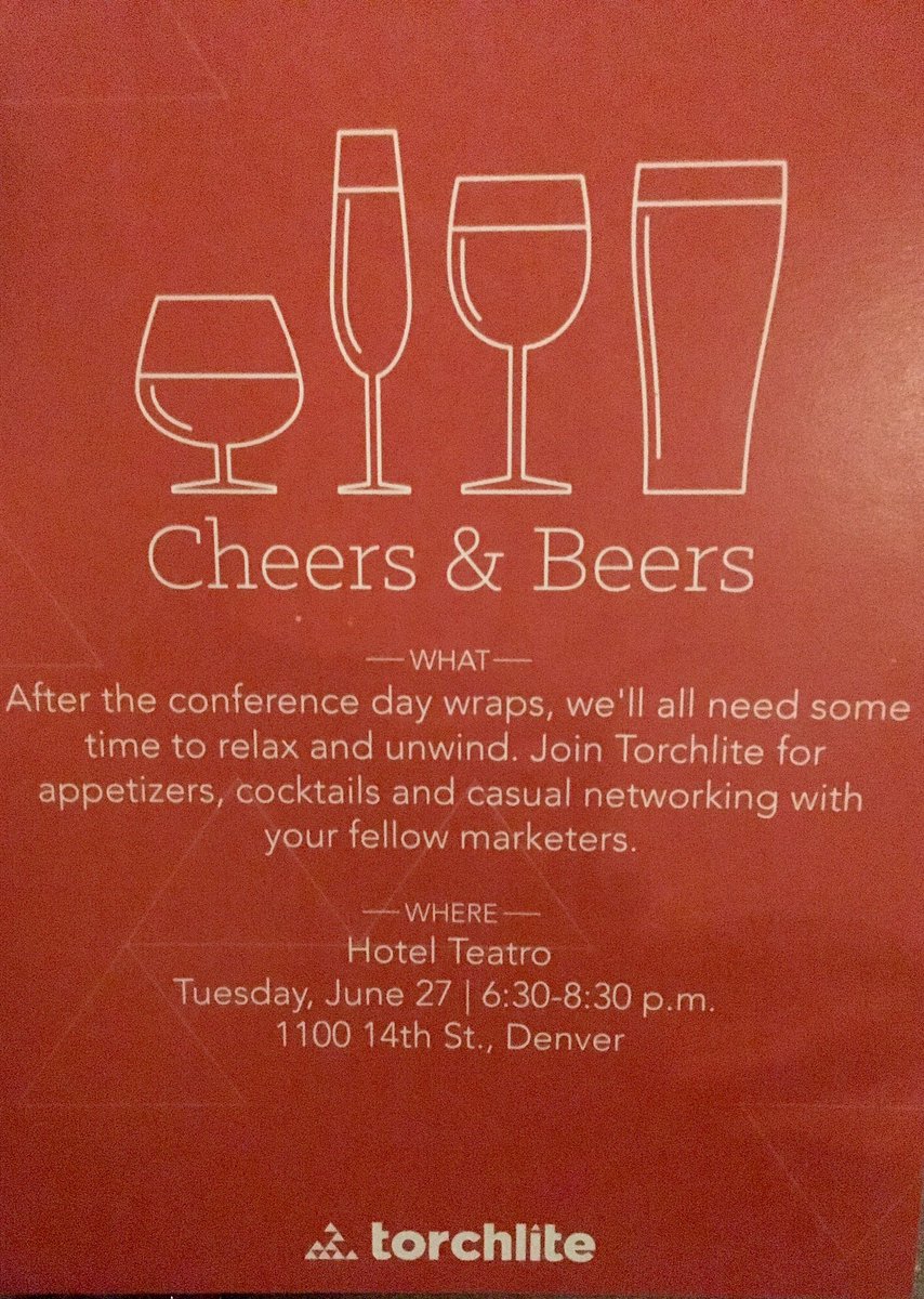 Join <a href="/Torchlite/">TorchlitePRM</a> after the @DigSumDenver wraps up for 🍷🥂🍺at hotel Teatro #DSDEN
