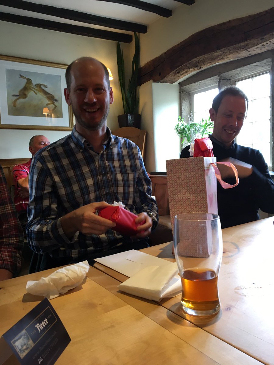 ProfPHaygarth's tweet photo. Today we took the fab @DMBlac for lunch to say goodbye and wish him the best for his new academic career in #phosphorus https://t.co/SByaU2loL6