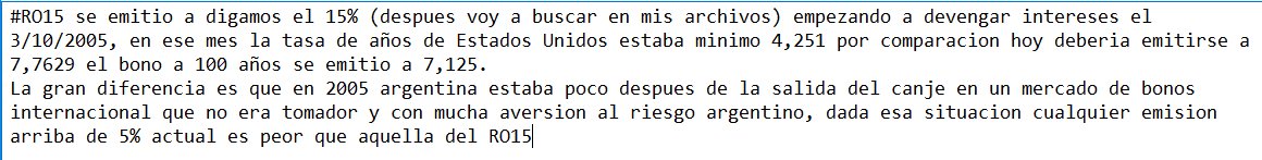 rick_decard's tweet photo. calculo rapido #RO15 vs bono centenario, #ladris dejen d hablar pavadas hipotecaron pais a 100 años para pagar deficit q prometieron elimina https://t.co/j8DrYCr1ms