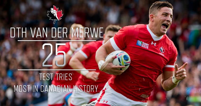 A moment that made us all #SaskProud
DTH, who started playing rugby in Canada, in Regina, is now 
Canada’s all-time leading try scorer!