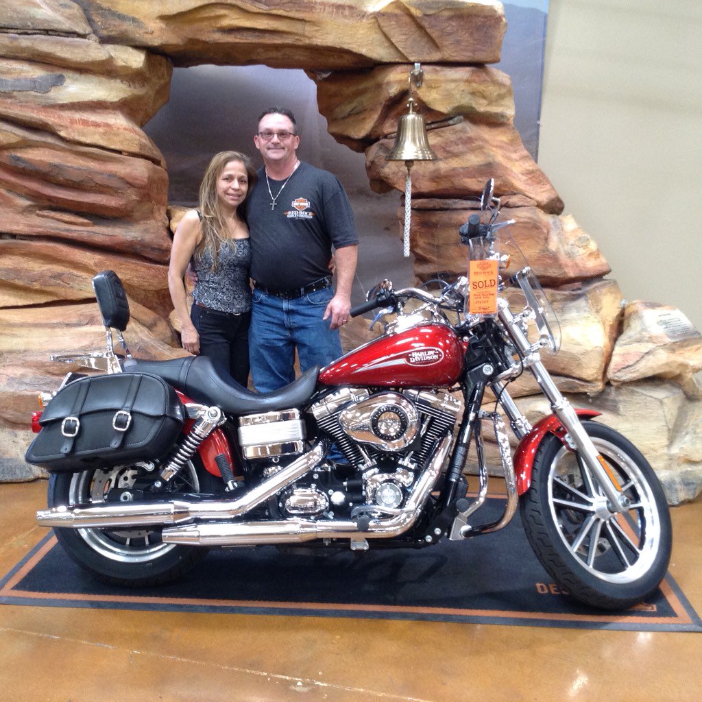 redrockharley's tweet photo. Mark couldn't help himself when he found this 2008 FXDL Dyna Low Rider! Congrats and enjoy the new ride #RedRockHD https://t.co/pshE1DSvnK