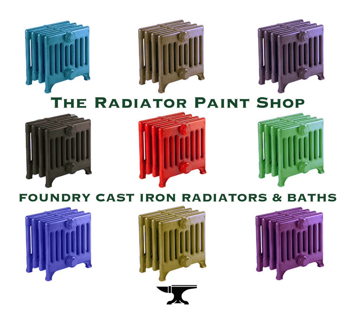 FoundryCastIron's tweet photo. More colour than a bag of Skittles https://t.co/iTtqktoYyZ #castironradiators #traditionalradiators #arroll #victorian #homedecoration https://t.co/LdtNnYPQY6