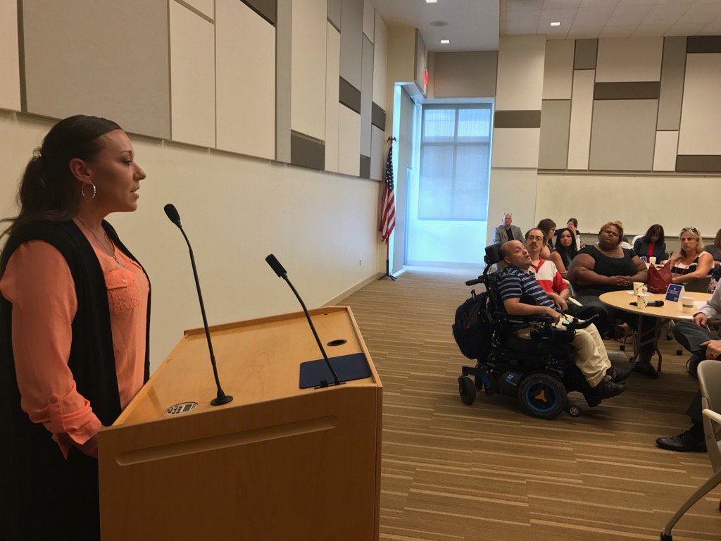 Stephanie Neely speaks of a tragic past and hopeful future. Relies on Medicaid-funded services for opioid recovery.