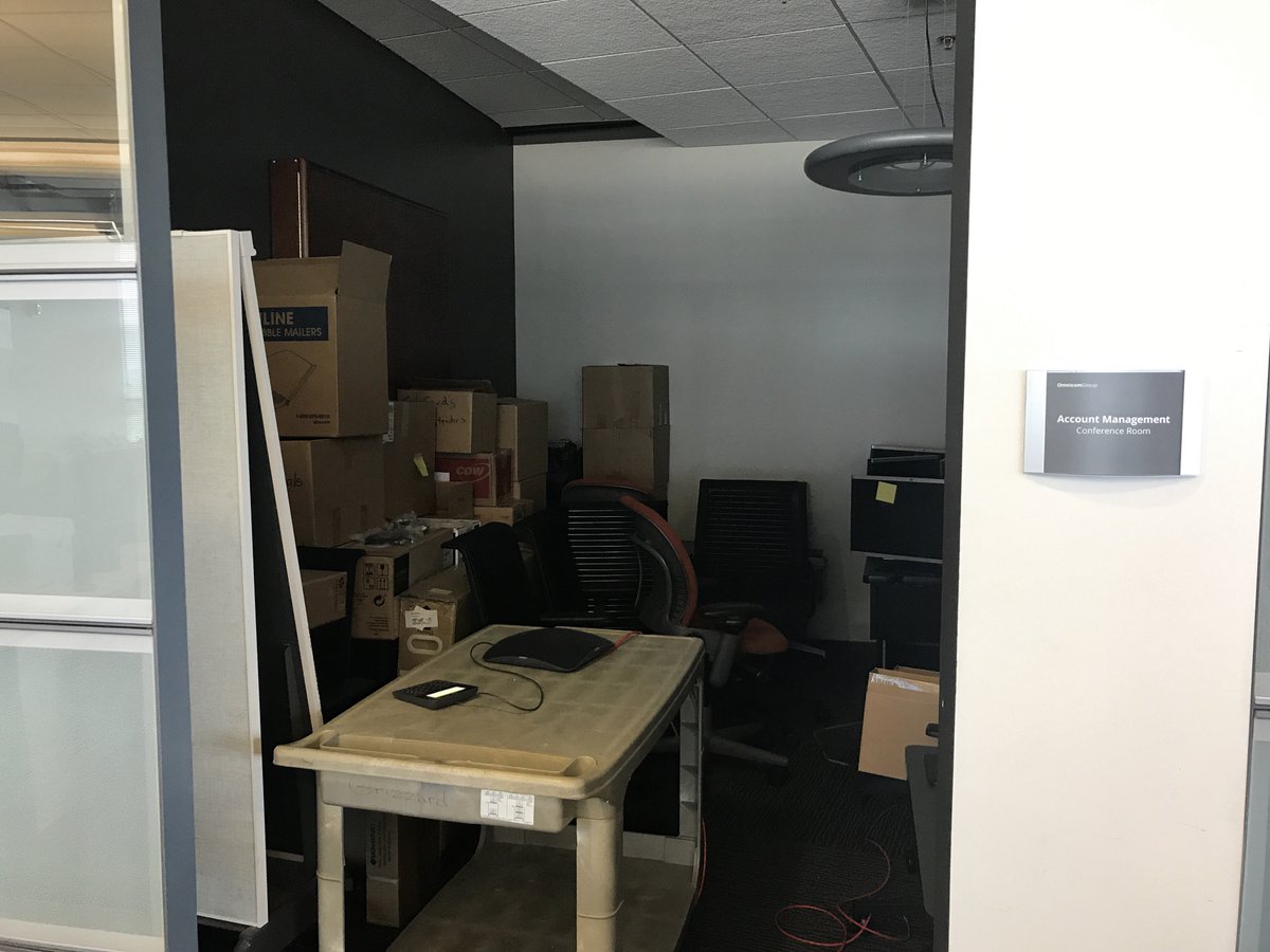 bbdoATLinterns's tweet image. When you book your first conference room and it&apos;s full of junk. #InternThoughts #InternFail