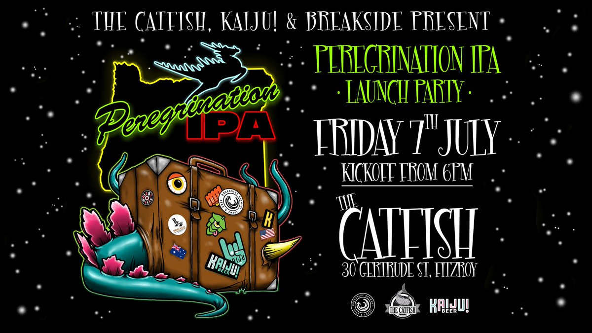 KAIJU! Beer (@kaijubeer) on Twitter photo Don't miss! <a href="/GoodBeerWeek/">GoodBeerWeek</a> <a href="/breaksidebrews/">Breakside Brewery</a> <a href="/catfishfitzroy/">The Catfish</a> & KAIJU! PEREGRINATION IPA launch Friday, 7th July, 6.30pm
facebook.com/events/3354645… Don't miss! <a href="/GoodBeerWeek/">GoodBeerWeek</a> <a href="/breaksidebrews/">Breakside Brewery</a> <a href="/catfishfitzroy/">The Catfish</a> & KAIJU! PEREGRINATION IPA launch Friday, 7th July, 6.30pm
facebook.com/events/3354645…