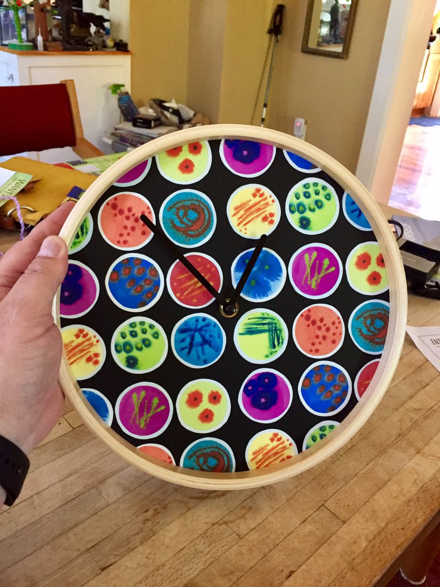 markowenmartin's tweet photo. Wall clock for my new office. It's a @artologica design. #MicrobialSupremacy @ASMicrobiology https://t.co/V3JvKPUD5K