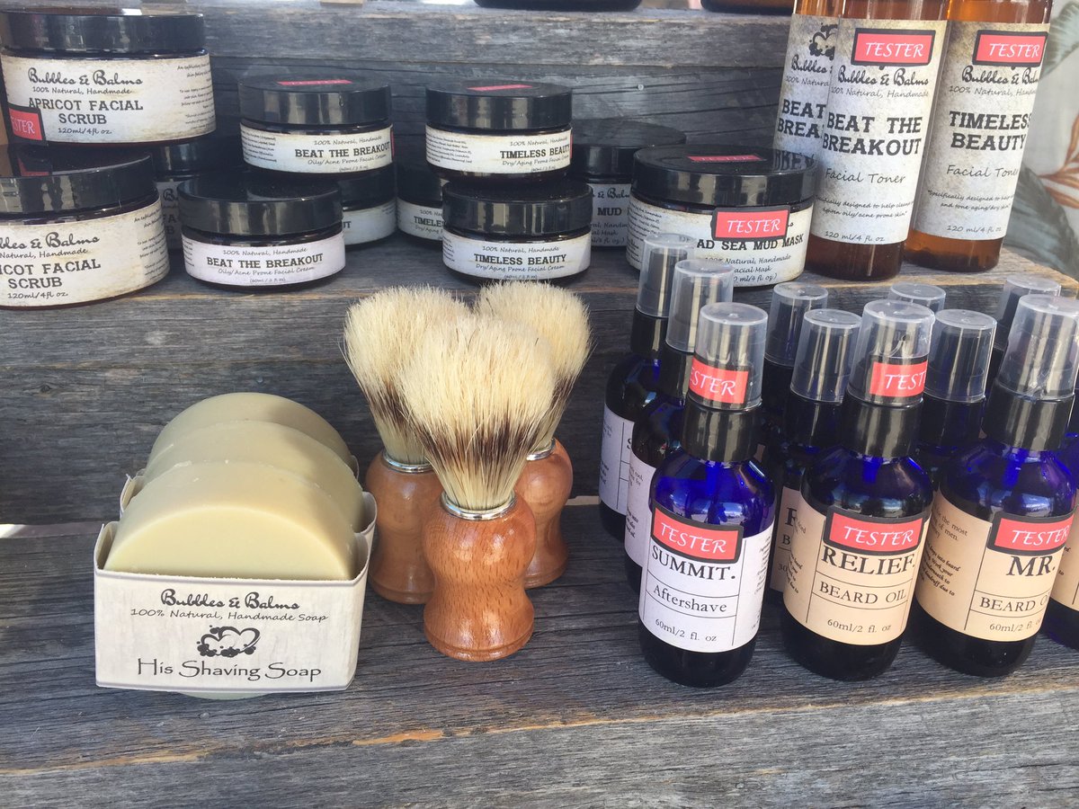 DeerfootCity's tweet photo. New for this week: Handmade bath and body products from @bubblesandbalms #natural #bubbletruffles #beardoil #healthyskin https://t.co/yEdH9iYVeW