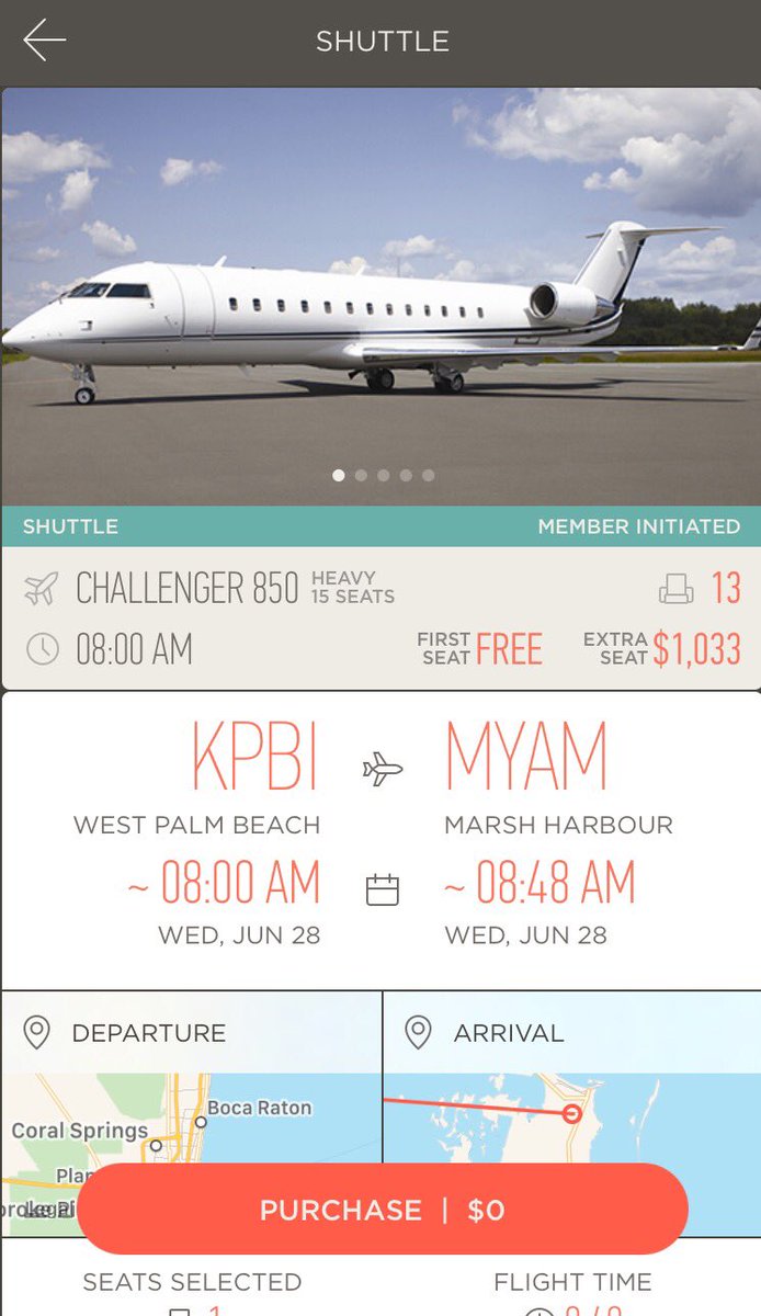 JetSmarter's tweet image. Start your #FourthOfJuly vacation early. Hop on this Challenger 850 #JetShuttle from #SouthFlorida ➡️ #Bahamas tomorrow morning 🌴