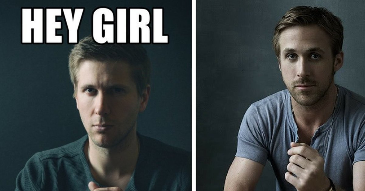 This Ryan Gosling look-alike recreated some 'hey girl' memes for wife huffp.st/LSvuIsF