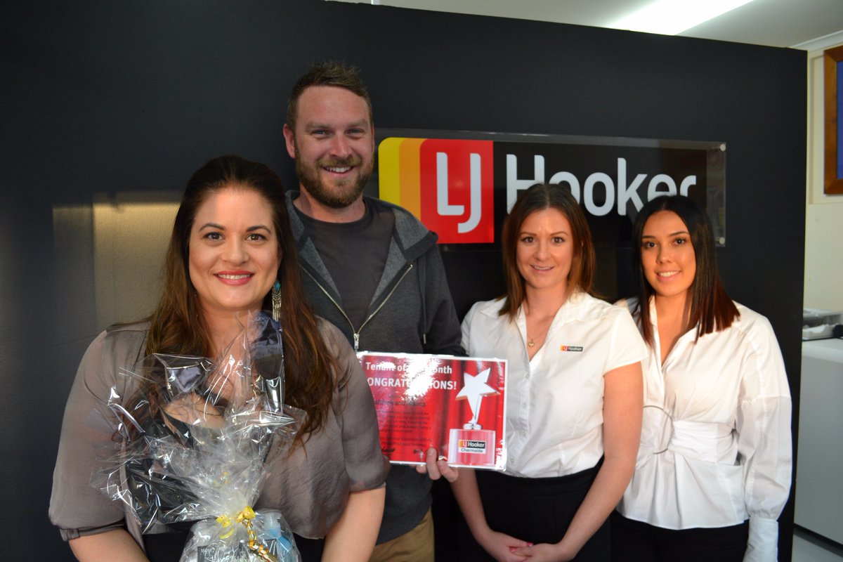 Congrats to our latest Tenants of the Month Bianca &amp; Matthew from Chermside! They keep the house in good order &amp; always pay rent on time.