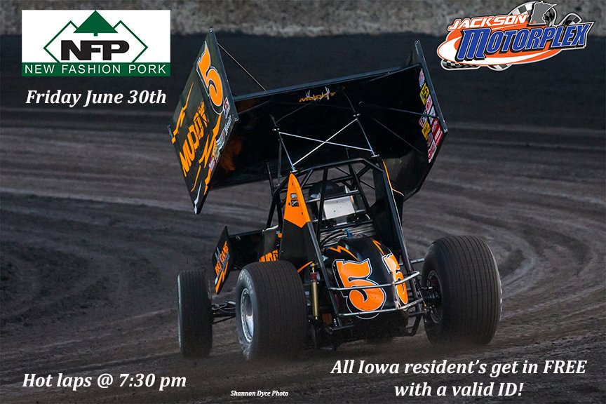 Jackson Motorplex (@jacksonmotorplx) on Twitter photo Friday night is <a href="/NewFashionPork/">New Fashion Pork</a> Night & Iowa Night. All Iowa residents get in FREE with a valid ID. Friday night is <a href="/NewFashionPork/">New Fashion Pork</a> Night & Iowa Night. All Iowa residents get in FREE with a valid ID.