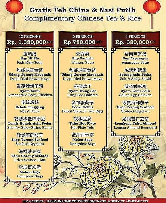 Lim Garden On Twitter Set Menu With Recommended Menu For Your