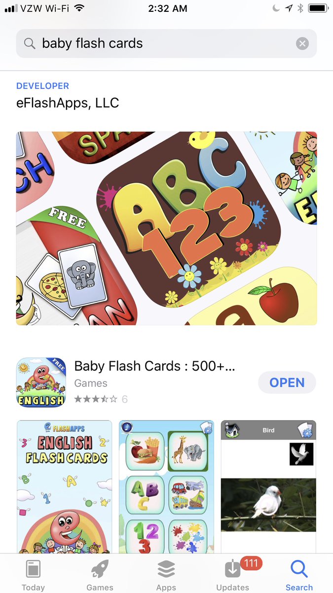 eflashapps's tweet photo. Love the new App Store in #ios11 - More emphasis on Top Developers, we’re #1! #BabyFlashCards #toddler #edtech https://t.co/h6ZFjWiS3N