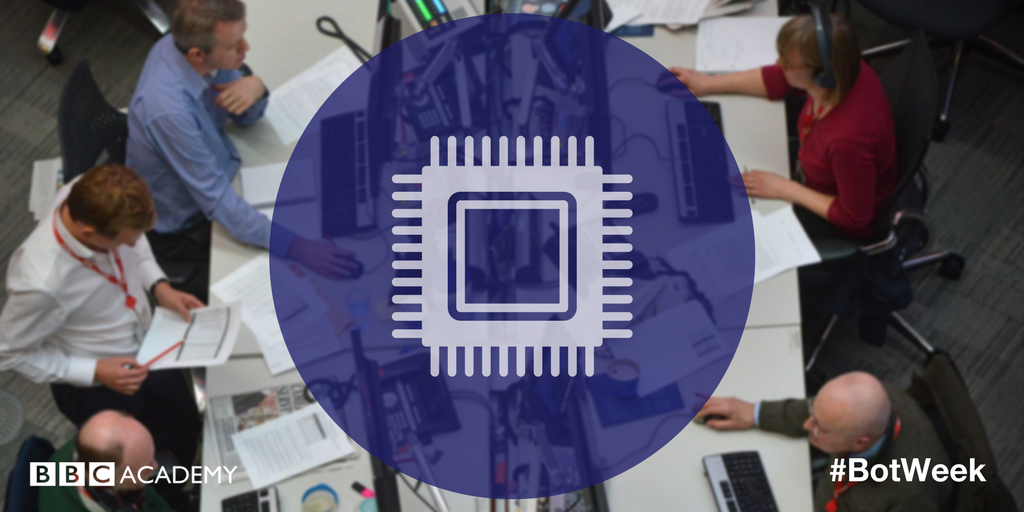 BBCAcademy's tweet image. How can journalists use apps and #bots to increase productivity and engagement? bbc.in/2rKI92G #BotWeek