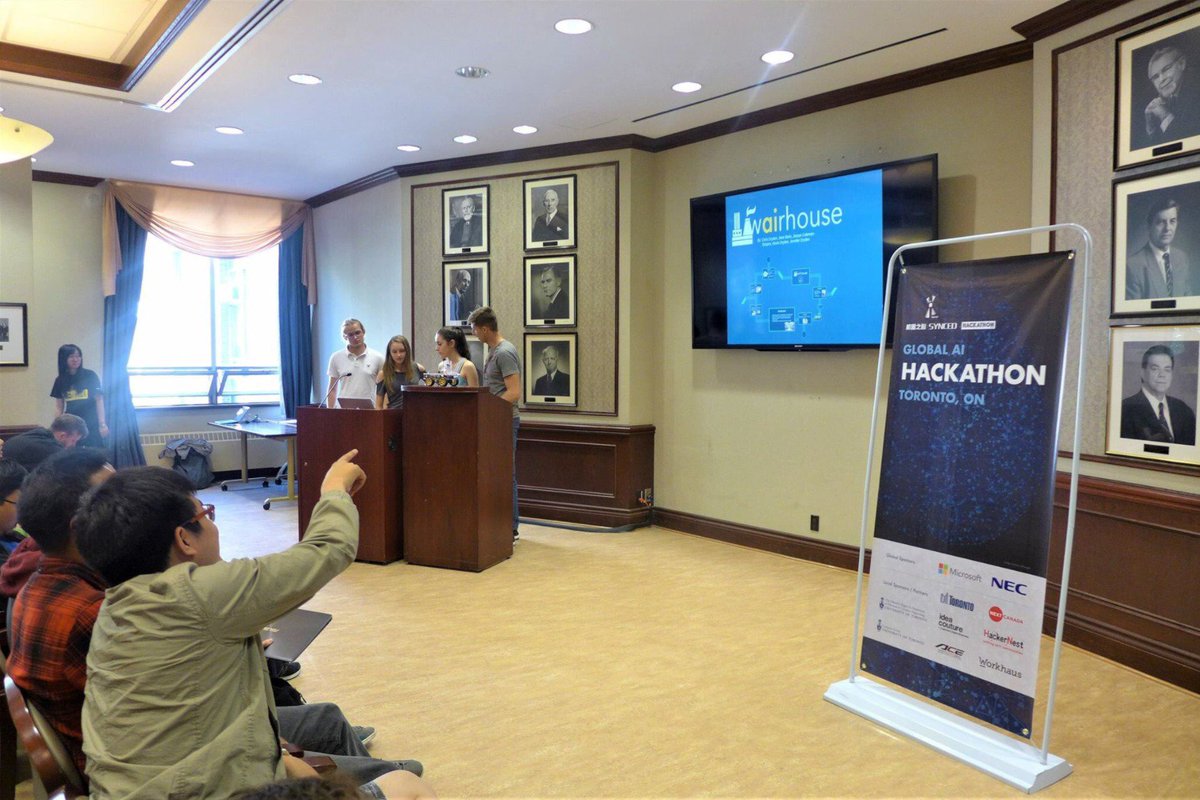 jenndryden's tweet photo. Participating in the first global Hackathon #GlobalAIHackathon at University of Toronto @Synced_Global https://t.co/auFoF5NiIv