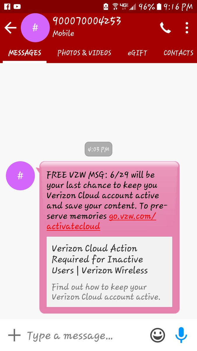 cafeduck's tweet photo. @verizon Is this a legit message or is someone trying to Phish me? I logged in to the app and everything looks fine https://t.co/RgHG7ooJTP