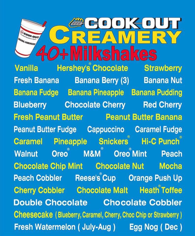 Ben on Twitter: "Why does the Cookout milkshake menu look ...
