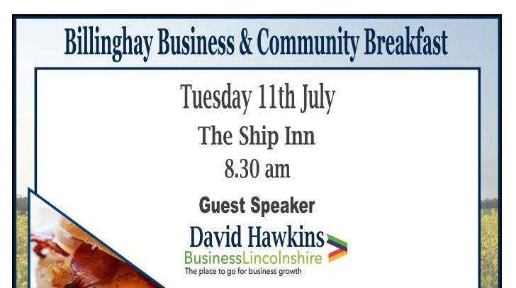 Looking forward to seeing <a href="/BusinessLincs/">Business Lincolnshire</a> at our next #community #breakfast. If you are based in #Billinghay make sure your place is reserved