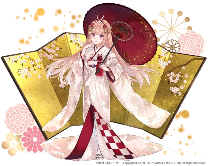 乖離性ミリオンアーサーで白無垢のロウエナちゃんを描かせて頂きました～ 