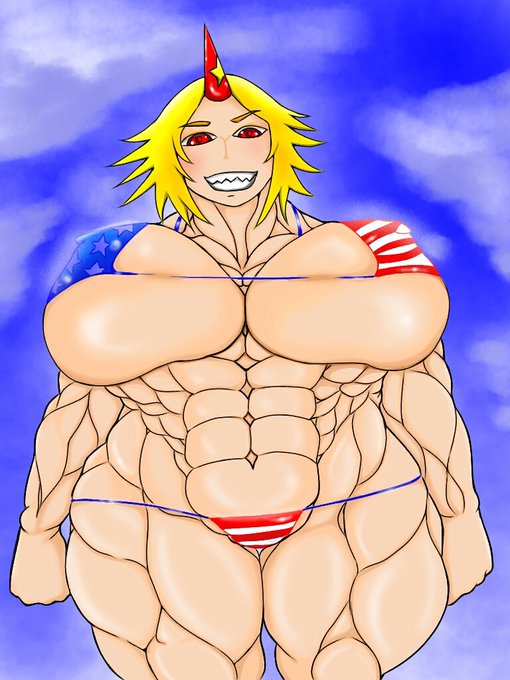 星条旗ビキニ勇儀さん～ムキムキ💪(^▽^💪) 