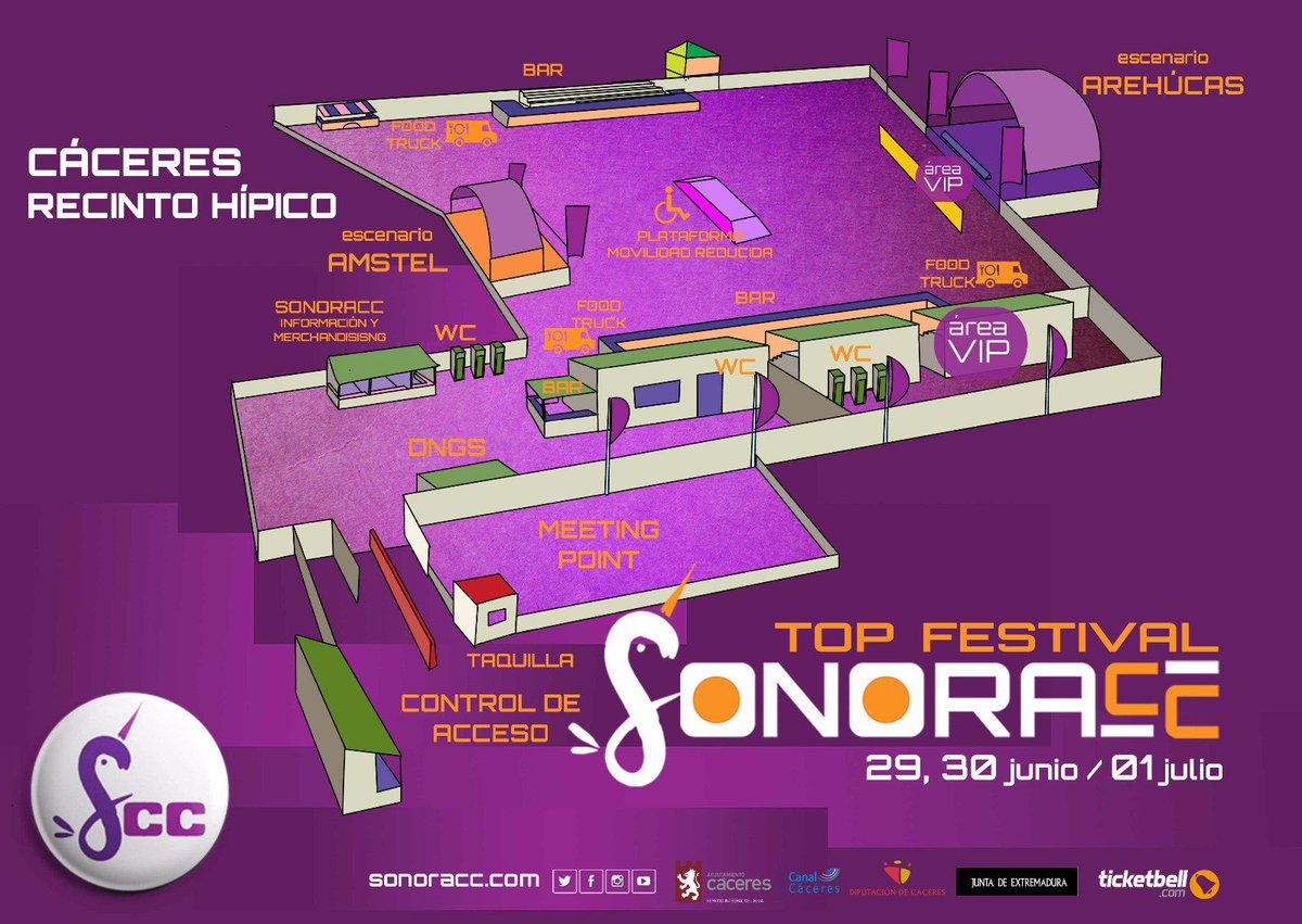 Y la distribución de espacios y escenarios. #Sonoracc17