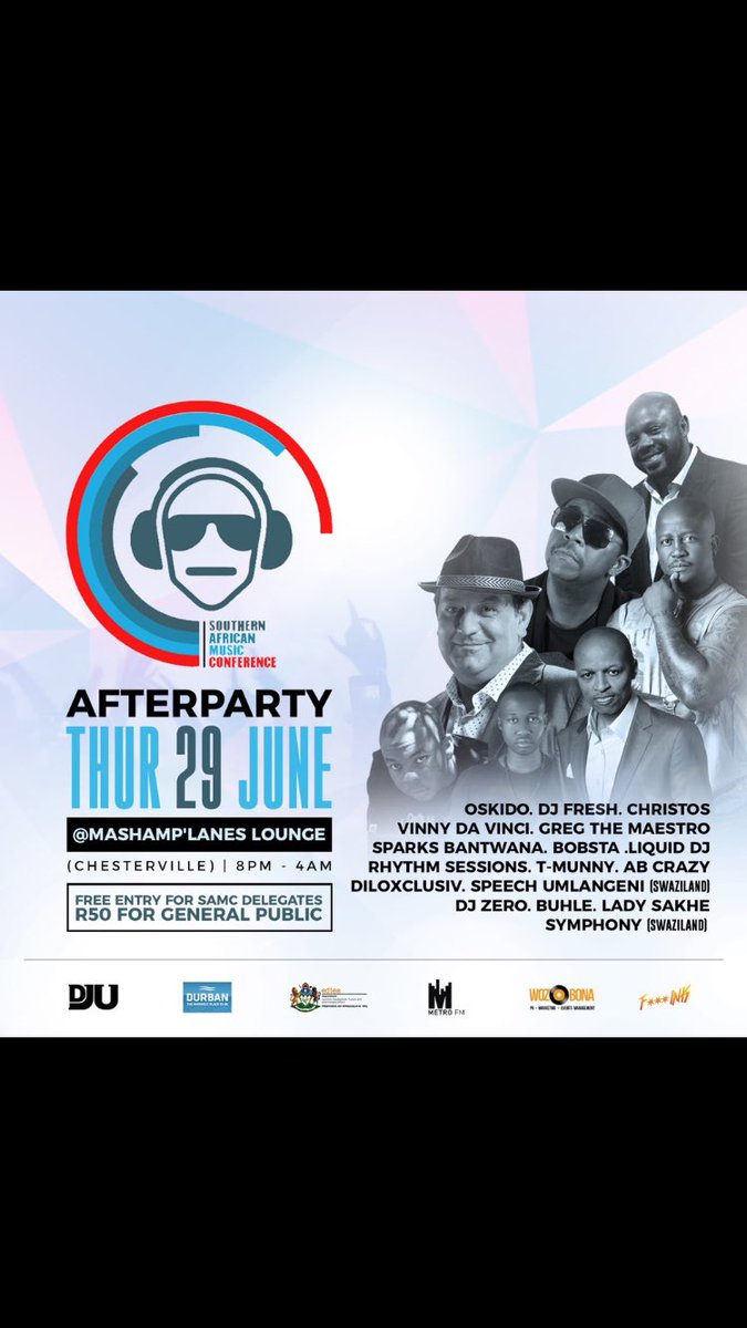 InvadersSA's tweet photo. 2moro catch @T_MunnySA @Masham'planeslounge alongside @OskidoIBelieve @DJFreshSA @djchristossa @VinnyDaVinci @GregMaloka 4 #Samc Afterparty. https://t.co/L9lb6INjAf