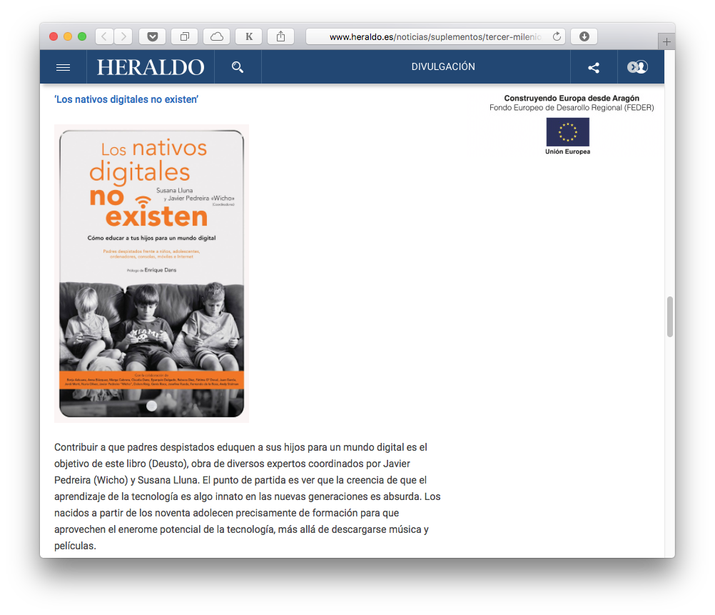 Estamos en la lista de libros recomendados para este verano de <a href="/milenioheraldo/">Tercer Milenio</a> :))) heraldo.es/noticias/suple…