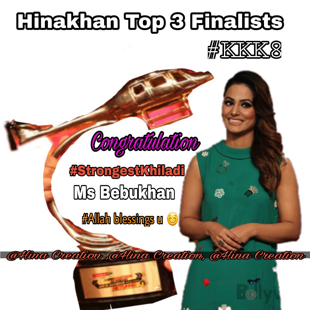 HeenaHk199's tweet photo. @eyehinakhan yeehh happy to see in top 3 #KKK8Finalist iam #gled to see only one girl in #finale I am sure ur win #Kkk8 Bestwishes @ColorsTV https://t.co/jt7WytwRhW