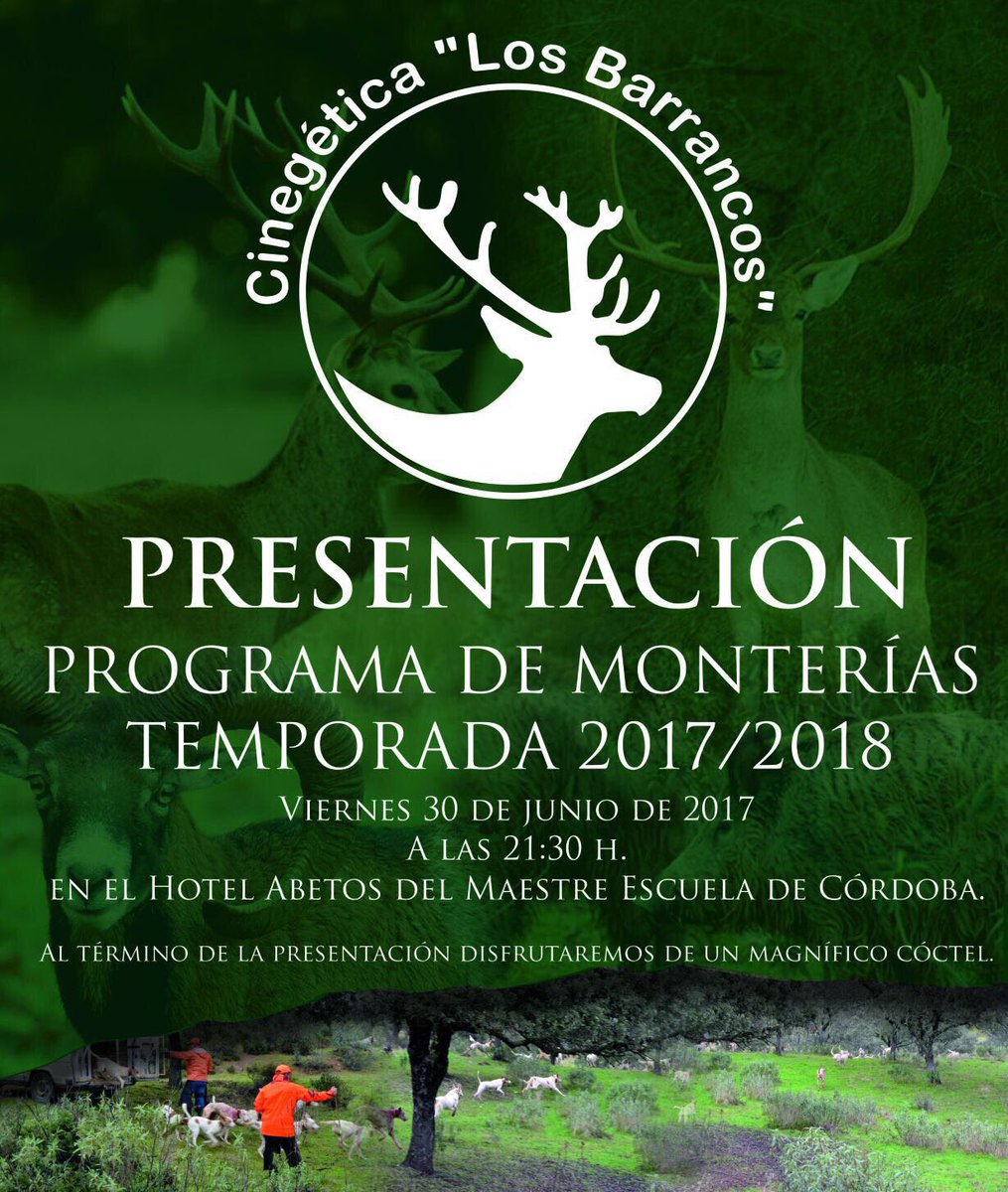 Os esperamos el viernes por la noche para compartir con nosotros la presentación de nuestro programa de monterias 2017-2018!
