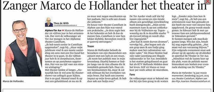 Wouw wat een mooi artikel in het Leidsch Dagblag. Morgen is het zover!!!!
<a href="/NelNel0/">Nel van Olm</a> <a href="/BekendeArtiest/">BekendeArtiesten.nl</a> <a href="/NRGY_Music/">NRGY Music</a>