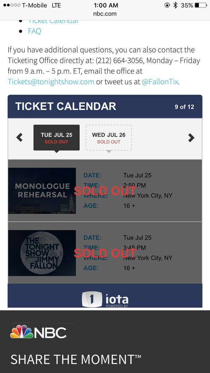 One thing that sucks about being on tour. Every time we are in NY <a href="/FallonTix/">FallonTix</a>  to see <a href="/jimmyfallon/">Jimmy Fallon</a> are always sold out. #isthereaVRversion