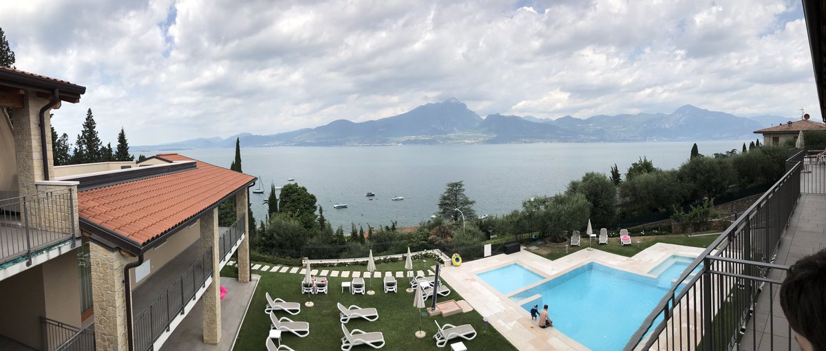 GricerStuff's tweet photo. @radionova100 hi Marty and Connor, enjoying Nova online at breakfast from stunning Lake Garda in Italy. Best of both worlds!! https://t.co/Adx9YfOFBX