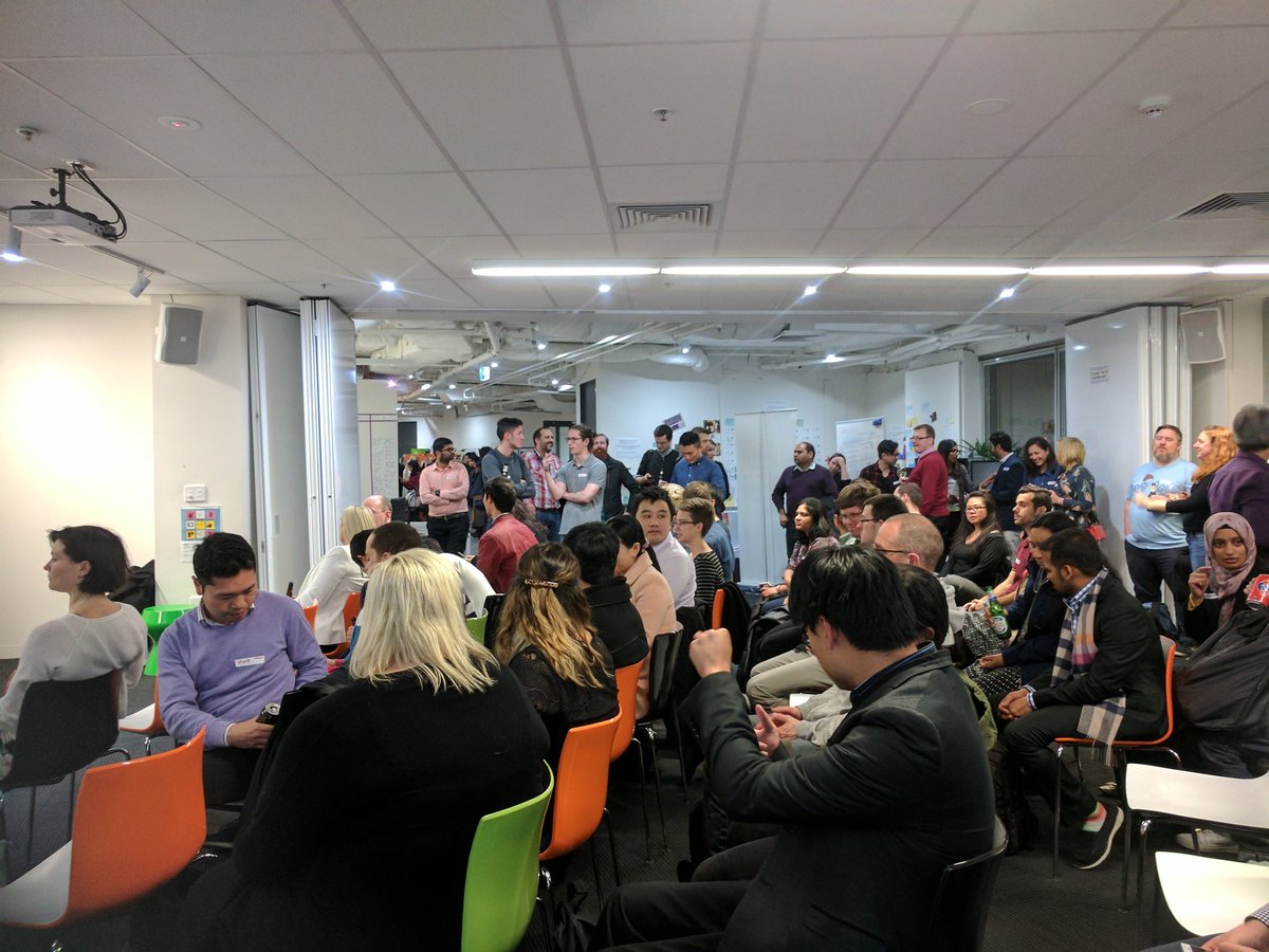 luminescher's tweet photo. Lots of peeps at the #connections event for #govhack! #govhackmelb https://t.co/1FaamzUVZy
