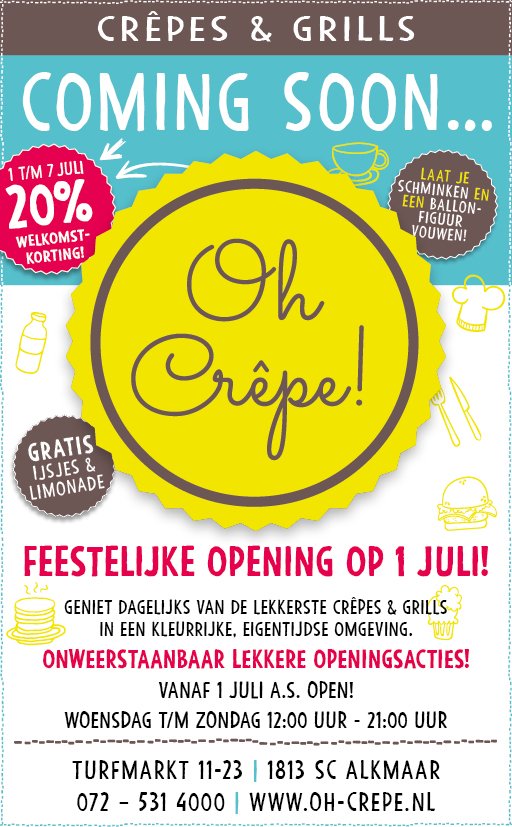 Kom op 1 juli naar onze opening! Geniet van openingsacties als gratis ijsjes én van 1 tot en met 7 juli maar  liefst 20% welkomstkorting!