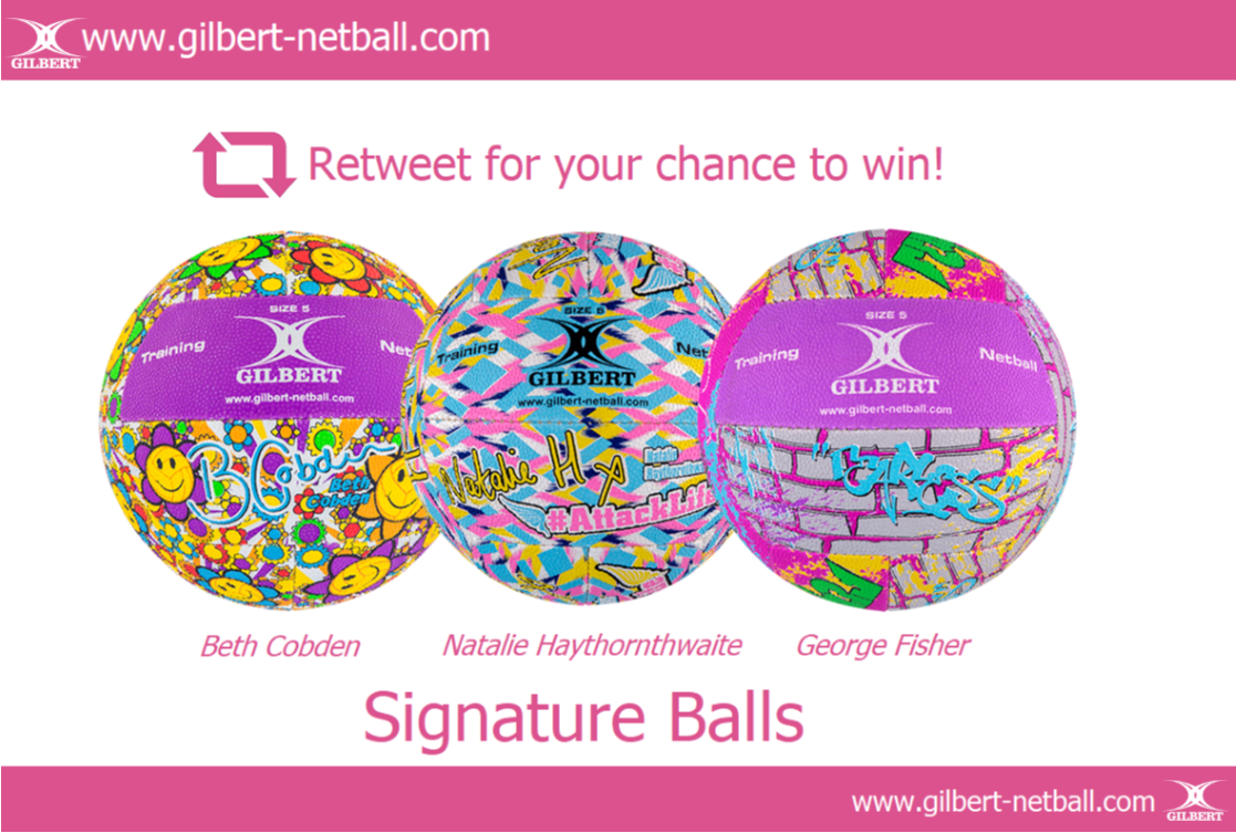 GilbertNetball's tweet photo. COMPETITION: To celebrate our #GilbertGirls being selected for the England Squad, RETWEET for your chance to win a choice of Signature Ball! https://t.co/aEYRwaUE1p