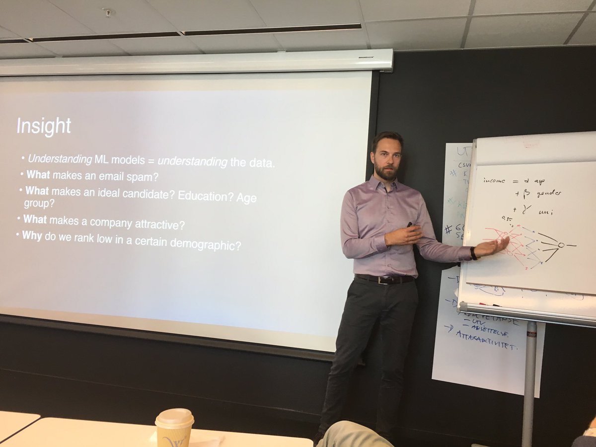 sisomm's tweet photo. Enlightening #datascience  workshop @bouvet with @NotDirkHesse. My old brain might some Artificial Intelligence 😜to keep up https://t.co/jJVRw2Hoda