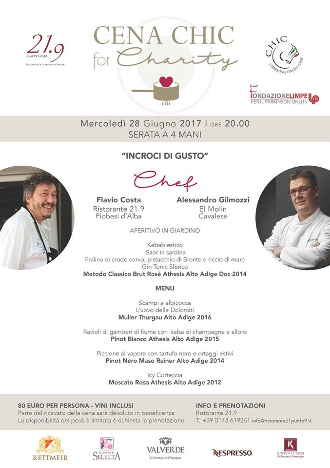 AGilmozzi's tweet photo. Questa sera al 21.9 cena a 4 mani: #AlessandroGilmozzi e #FlavioCosta per CHIC FOR CHARITY CHIC - #CharmingItalianChef #ChicChefs https://t.co/56xrgpZJc2