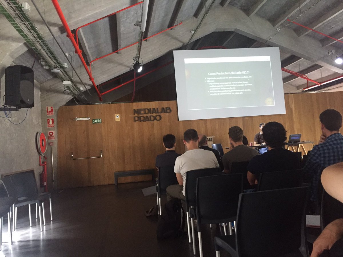 diegobanales's tweet photo. #DevSummitSpain @Esri_Spain en @medialabprado trabajando para la comunidad de desarrolladores https://t.co/JQfgynaMas