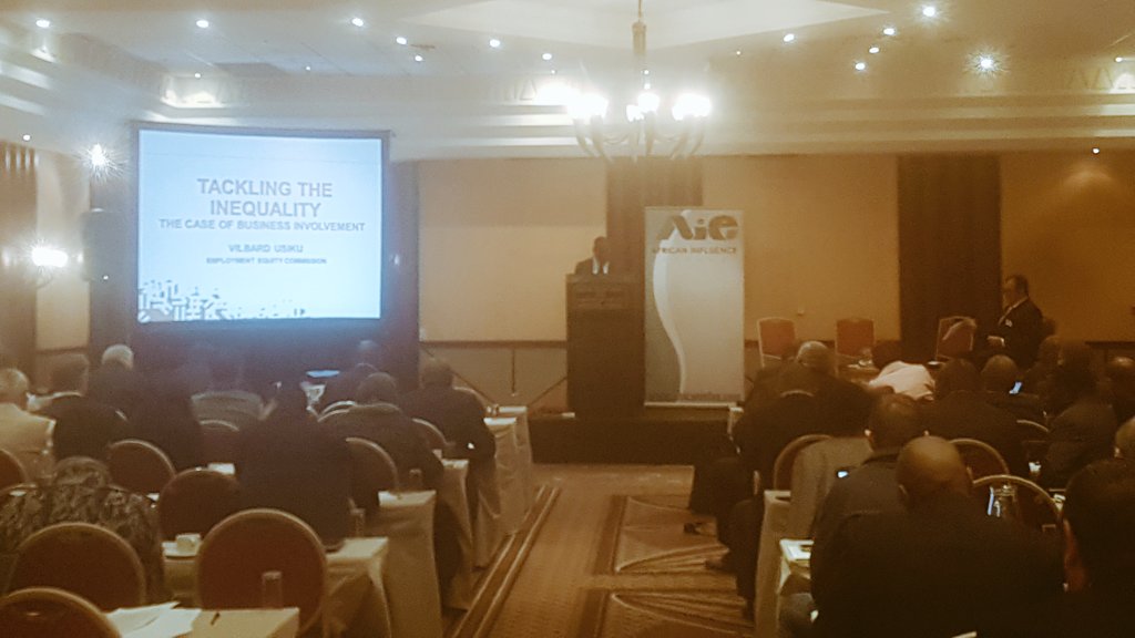 AfricaInfluence's tweet photo. Vilbard Usiku, employment equity commissioner - addressing the audience at the #neeef market forum today. #namibia https://t.co/U5WfLYWdA8