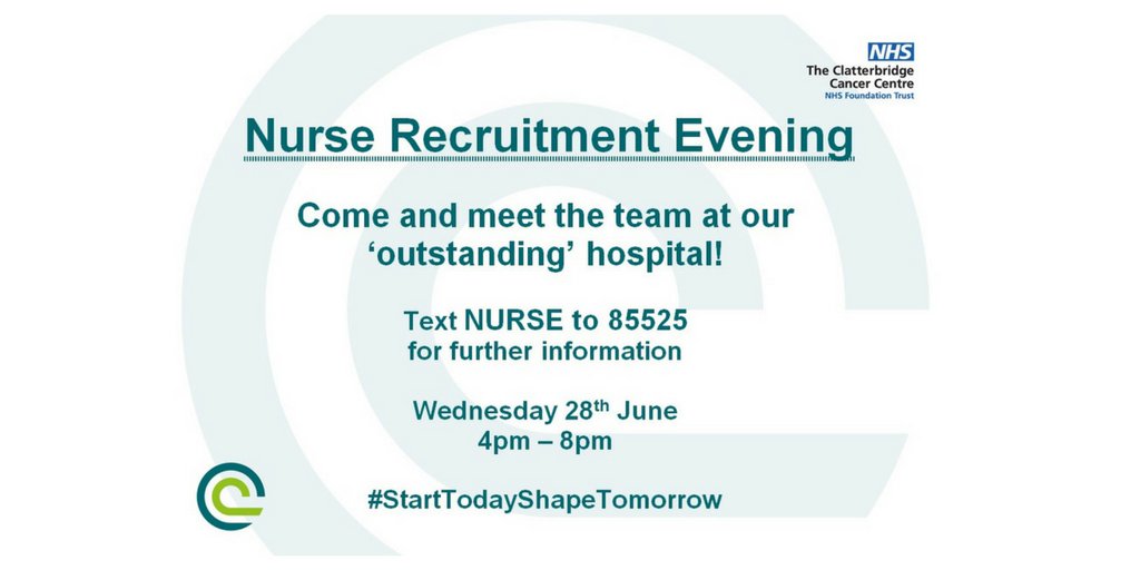 CCCNHS's tweet photo. Today is the day! - Join us at our Nurse Recruitment Event between 4pm & 8pm this evening to find out more #StartTodayShapeTomorrow #nhs https://t.co/RUPAYvqPQh