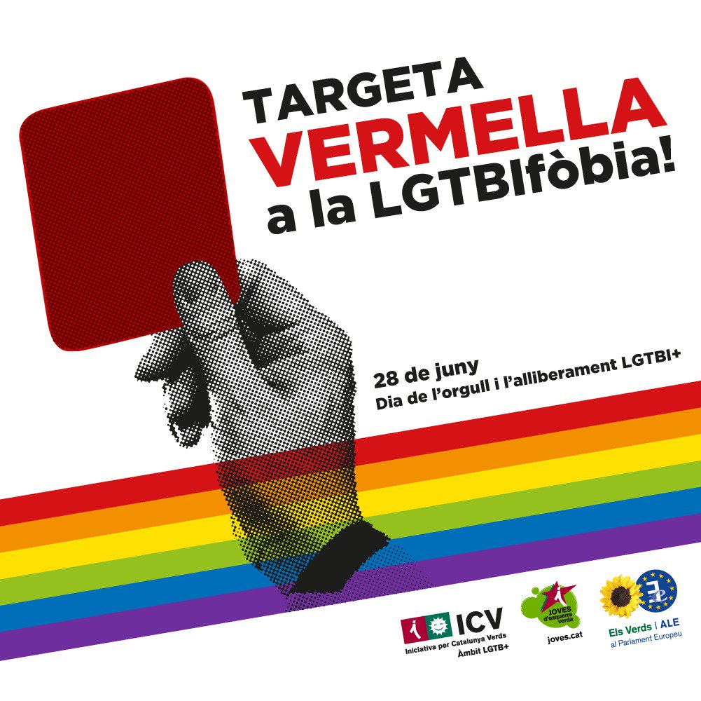 ICVlaLlagosta's tweet photo. Lluitem per un món just i feliç #EstimaComVulguis #40anysLGTBI #TargetaVermellaLGTBIFòbia #28JOrgull https://t.co/1u0OyQWYVZ