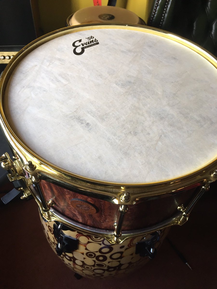 mistermustard's tweet photo. Givin my 9mth old @TikiDrums bubinga snare 1st service, quik clean, nip up &amp; new @EvansDrumheads #calftone from @Soundattak 4 vintage feel 🎱 https://t.co/wZNsBc5nzB