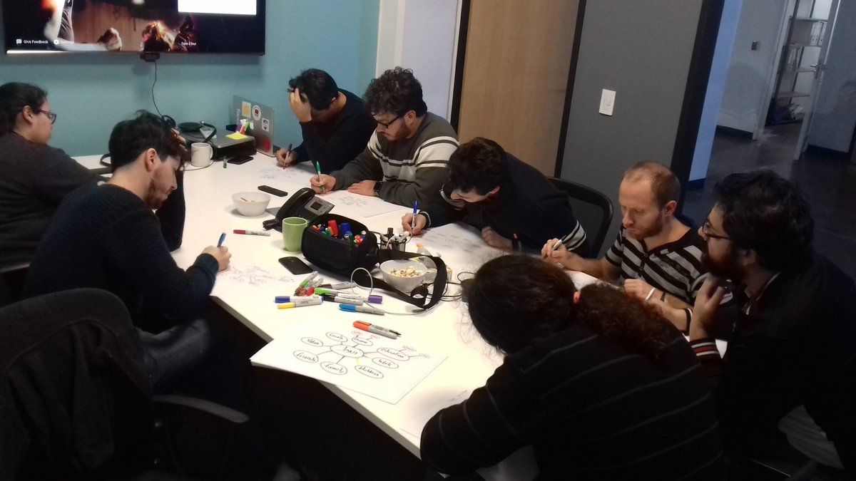 jonroddev's tweet photo. Live! With my new team at @eventbrite using #PersonalMap as a #TeamBuilding technique. @jurgenappelo https://t.co/fAp585x0Lt