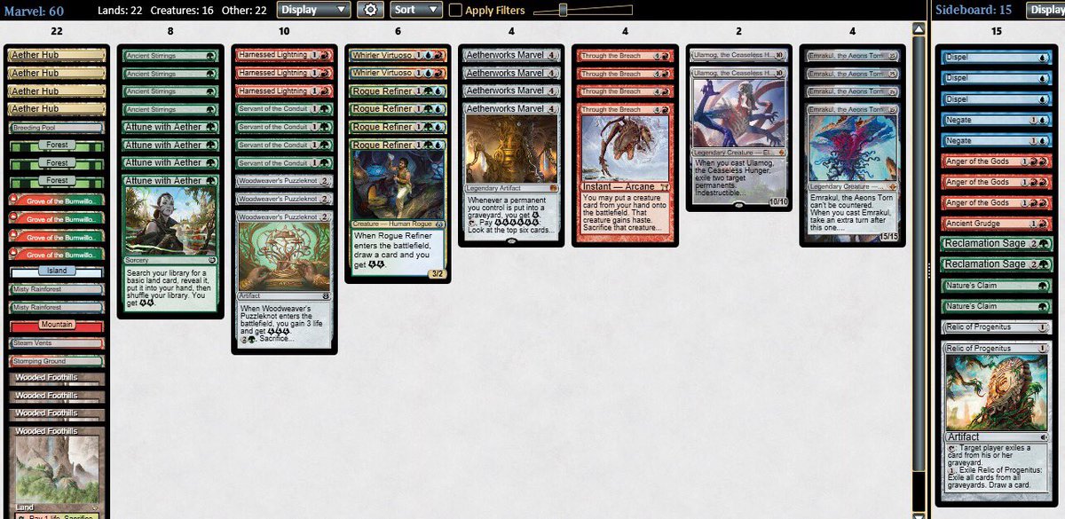 So I 5-0'd a modern league with Aetherworks Marvel...