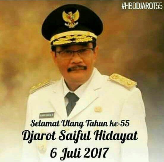 intanlaura's tweet photo. Happy Milad Pak Haji Djarot. Semoga panjang umur, sehat selalu dan Amanah dalam menjalankan tugas sebagai Gubernur DKI Jakarta #HBDDjarot55 https://t.co/8934dLWotk
