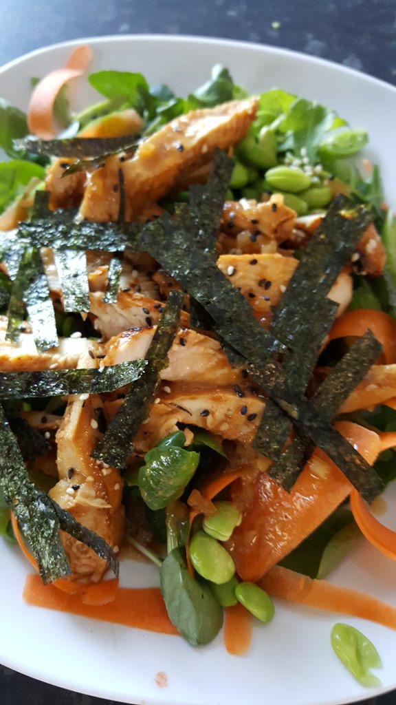 TodayICooked's tweet photo. Japanese chicken salad to @DianaHenryFood recipe #familyfavourite #summerfood https://t.co/PoUmkQQhWD