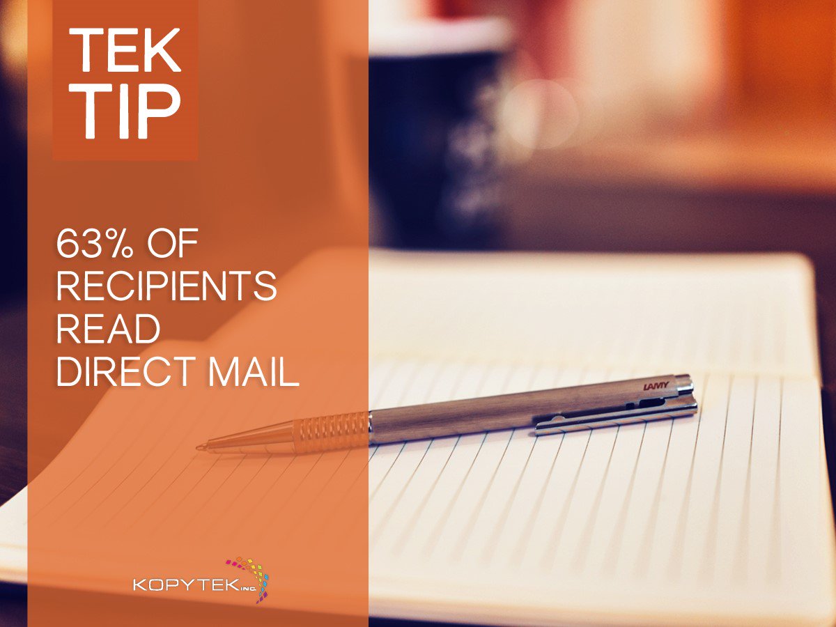 kopytekstl's tweet photo. Direct mail is NOT dead. Print with us and send it out! #TekTip #PrintSTL #DirectMail https://t.co/GArr4RzMw1