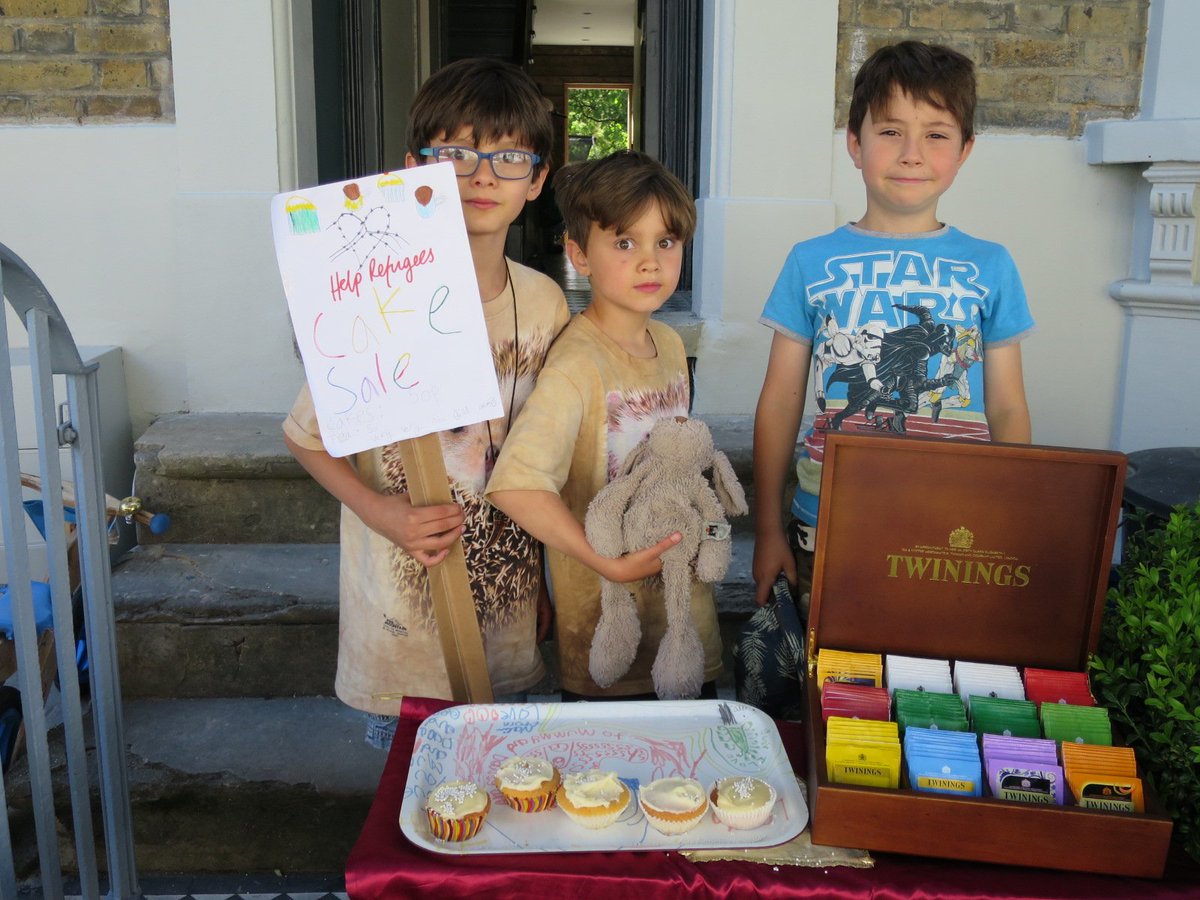 chooselove's tweet photo. Two boys decided to bake cakes &amp; have a sale outside their house. They raised enough money to send a child in Lebanon to school for 1 month! https://t.co/bWAqAllIfF