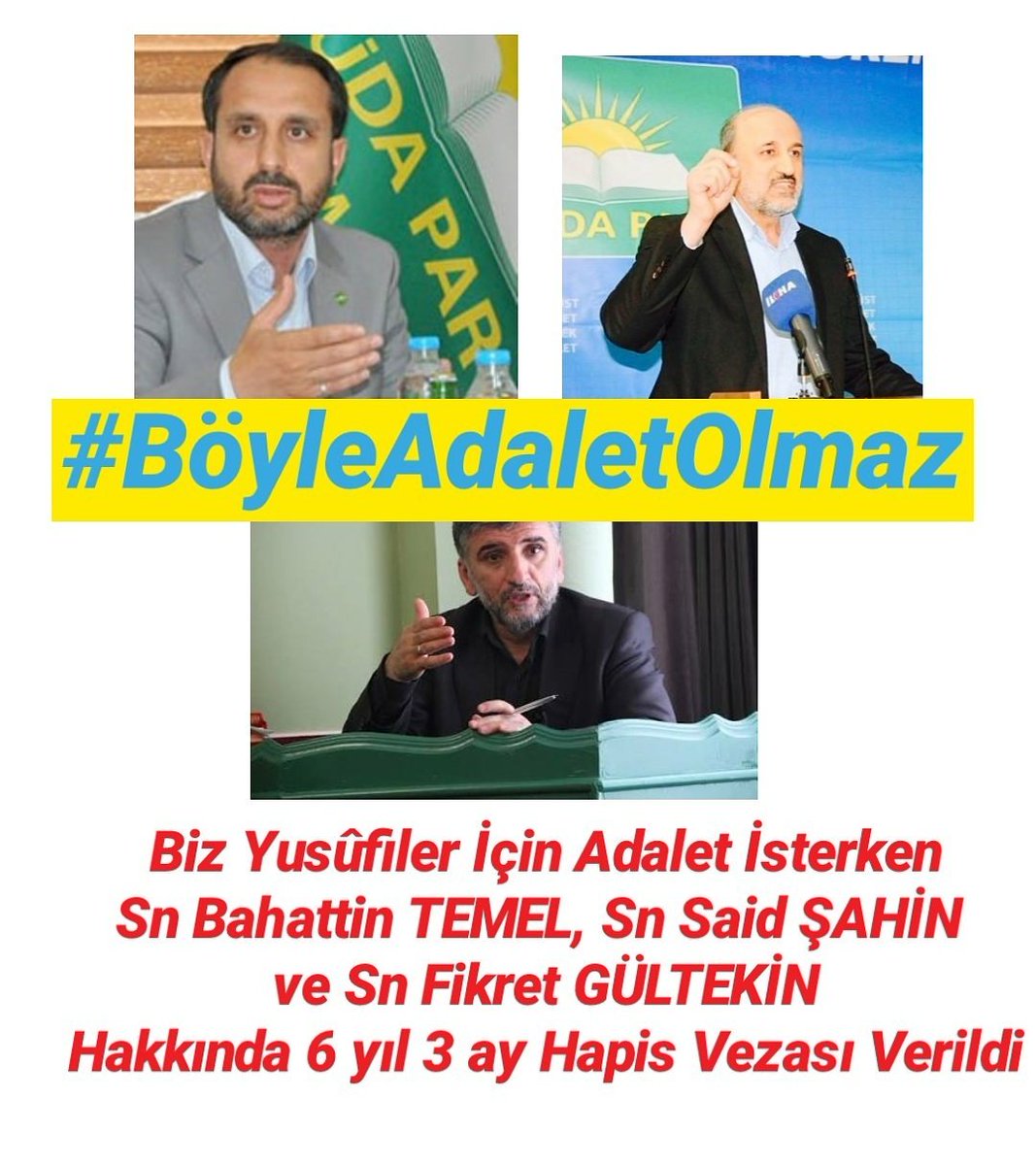 Bu camiaya yapilan bir haksizliktir.
Adalet herkes icin esit olmalidir...
#BöyleAdaletOlmaz