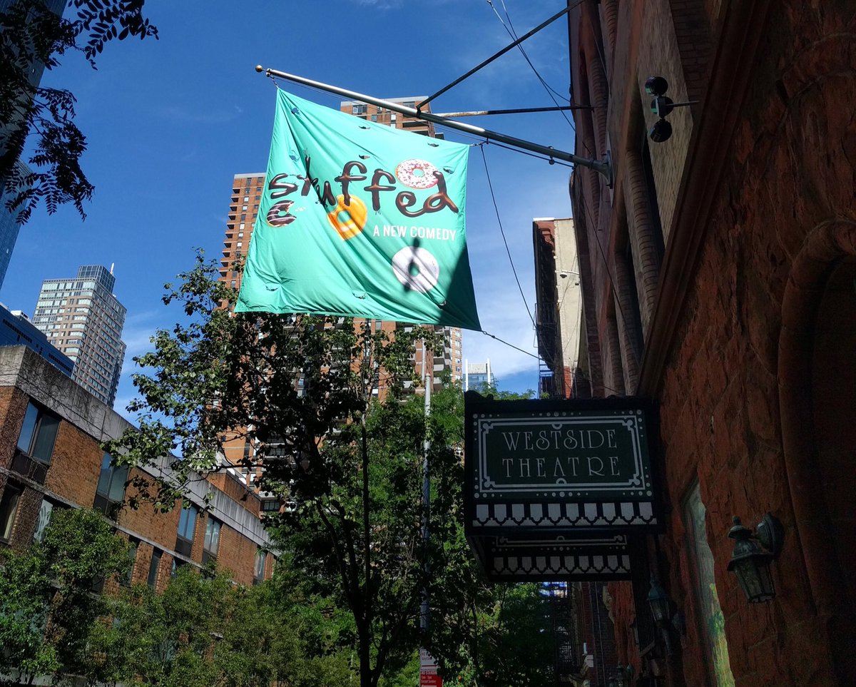 StuffedPlay's tweet photo. The #StuffedPlay flag flies today! Check it out at The Westside Theatre. 🍩 https://t.co/jR1WPDyVPN